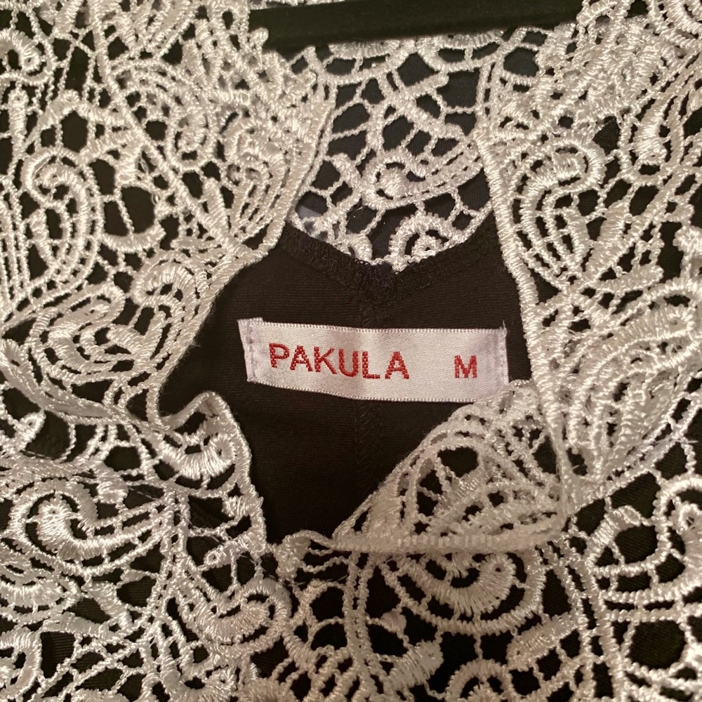 White and black dress
